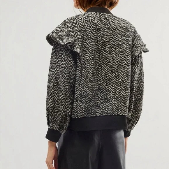 NWT Anthropologie Driftwood Frill Bomber Jacket XL - Picture 3 of 8